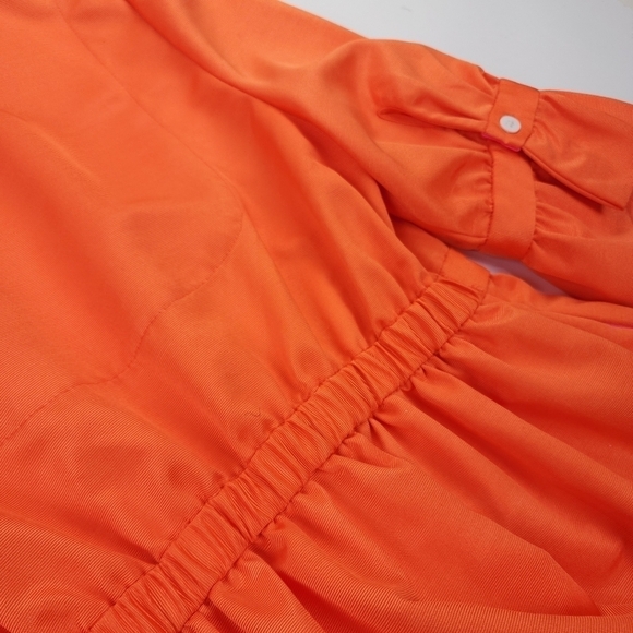 New Gretchen Scott Orange Ruffle Pocketed Dress Sz XS - Picture 16 of 16